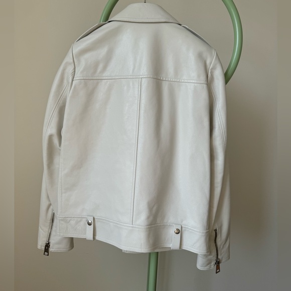 Joseph Biker Calf Leather Jacket, White, Size 34 - Picture 2 of 16